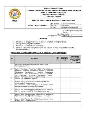 Fillable Online Jabatan Kesihatan Dan Pelesenan Lesen Permit Fax