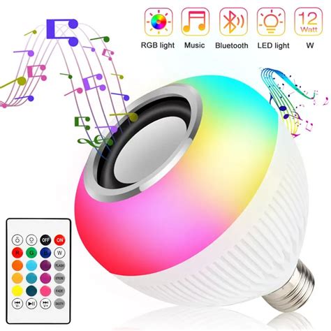 L Mpada Led Bluetooth Inteligente E W Alto Falante Bluetooth M Sica