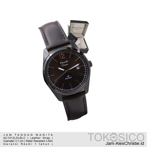 Jam Alexandre Christie Wanita Primo Steel Ac Full Black Leather