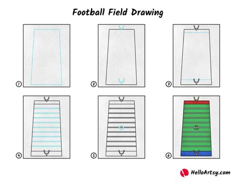 Football Field Drawing - HelloArtsy