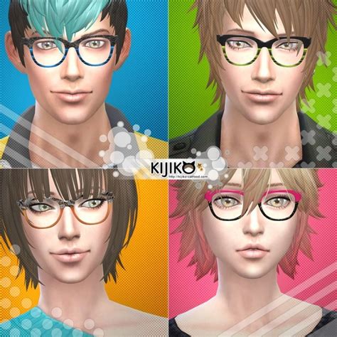 Semi Square Eyeglasses Sims 4 Glasses And Sunglasses