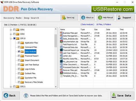 Usb Drive Restore Main Window Usb Restore Software Usb Drive