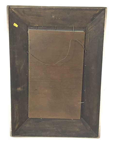 Lot Vintage Wood And Reverse Painted Glass Framed Mirror