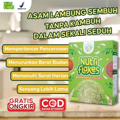 Jual Nutriflakes Sereal Umbi Garut With Psyillium Husk Dan Daun Kelor