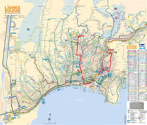 Bus map Nice Map of Nice bus routes Provence Alpes Côte d Azur France