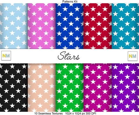 Second Life Marketplace Stars Patterns Kit 10 Seamless Textures Nm