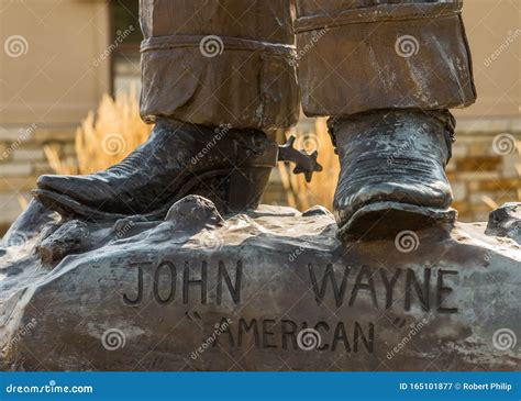 John Wayne Sculpture in Front of the John Wayne Museum Editorial Photography - Image of america ...