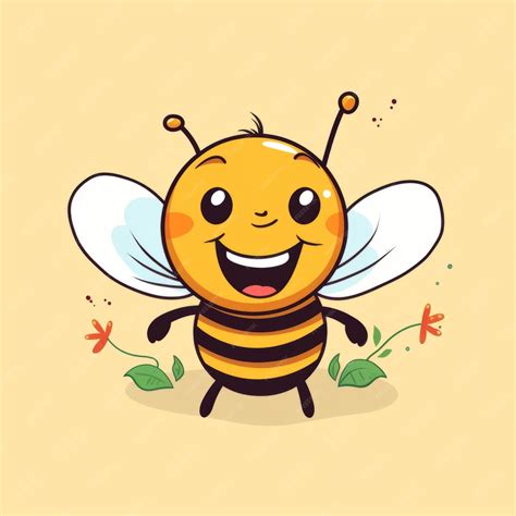 Premium Ai Image A Cute Bee Buzzing Around With A Smile Playful