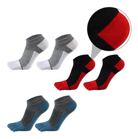 3 Pares De Calcetines Deportivos De Cinco Dedos Para Hombre Cuotas