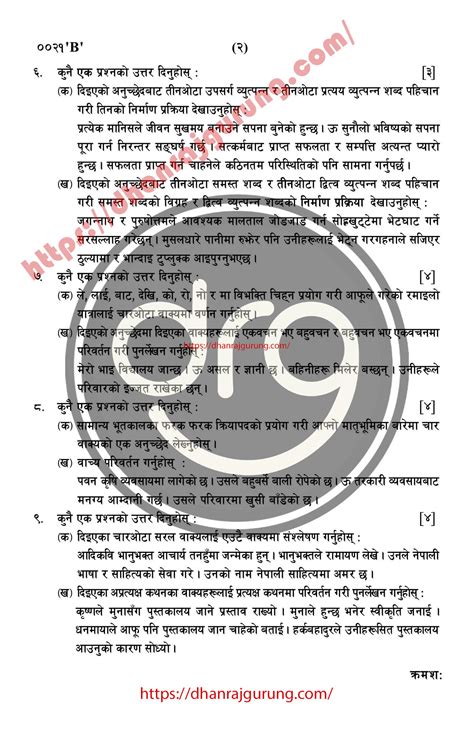 Neb Class 12 Compulsory Nepali Exam Paper 2081 2024