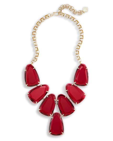 Harlow Brass Statement Necklace In Berry Kendra Scott