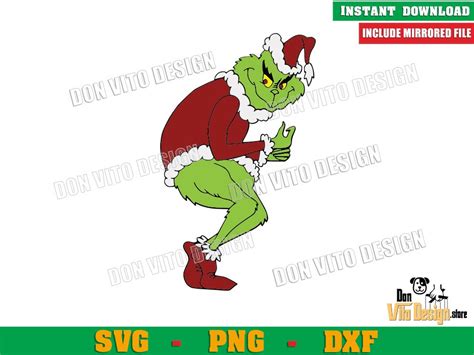 Grinch Stealing Christmas Lights SVG File for Cricut Silhouette Download