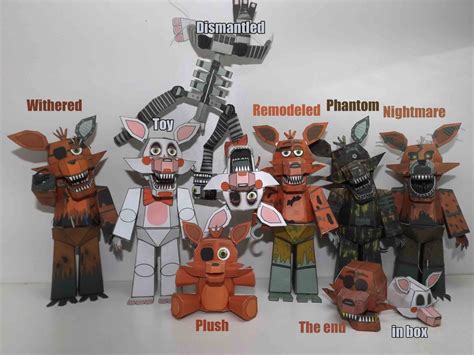 Five Nights At Freddys Foxy Timeline Papercraft By Adogopaper On