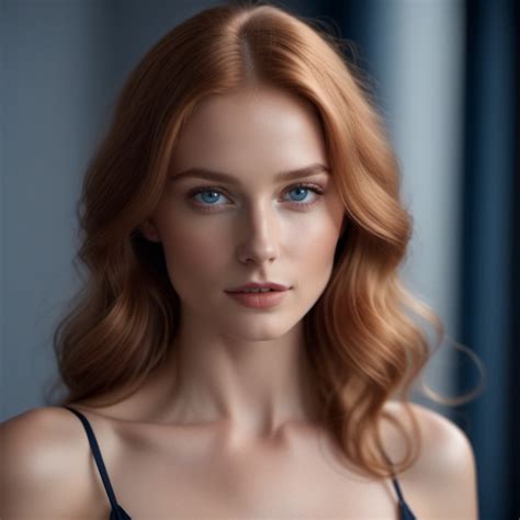 Thin Tiny Body with Blue Eyes Reddish Blonde Hair Stable Diffusion en línea