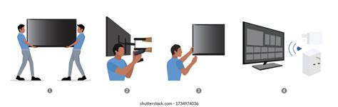 Process Installation Guide Smart Tv Television Stock Vector (Royalty ...