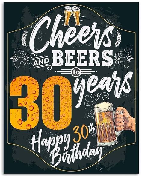 Cheers And Beers To 30 Years 30th Birthday Cool Decorations Beer