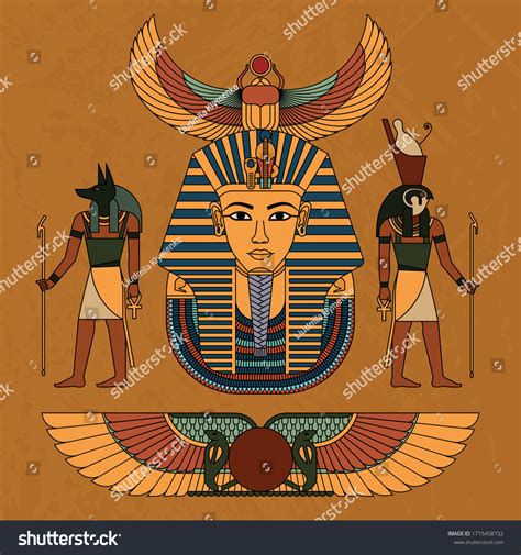 Vector Illustration Symbols Ancient Egypt Egyptian Stock Vector