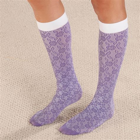 Celeste Stein Lace Compression Socks 8 15 Mmhg Walter Drake