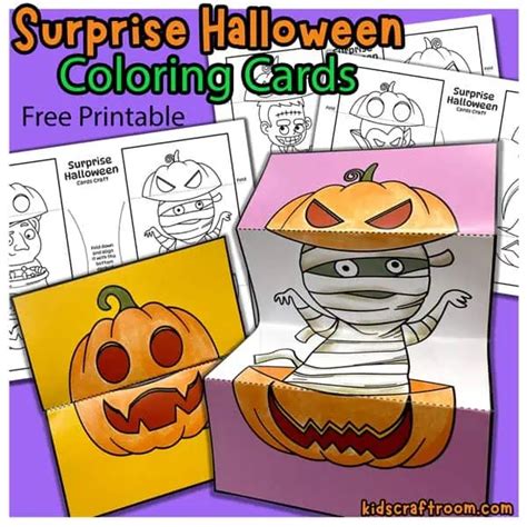 Surprise Halloween Cards For Kids (Free Printable) - Kids Craft Room