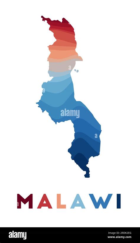 Malawi Mapa Mapa Del Pa S Con Hermosas Ondas Geom Tricas En Colores