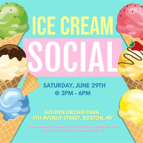 Ice Cream Social Template Postermywall