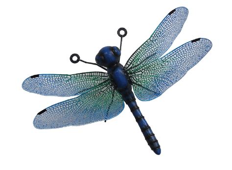 Small Metal Dragonfly Wall Art Blue Hand Crafted Garden Etsy