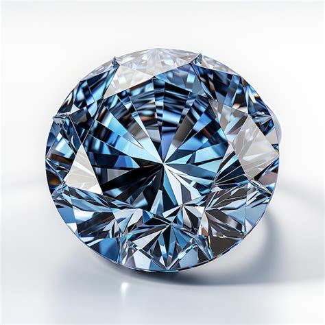 Diamante Azul Aislado En Blanco Foto Premium