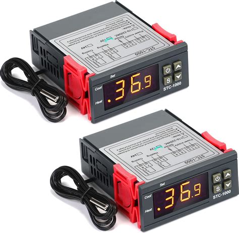 2 Pièces Régulateur de Température Numérique STC 1000 DC 12V 10A