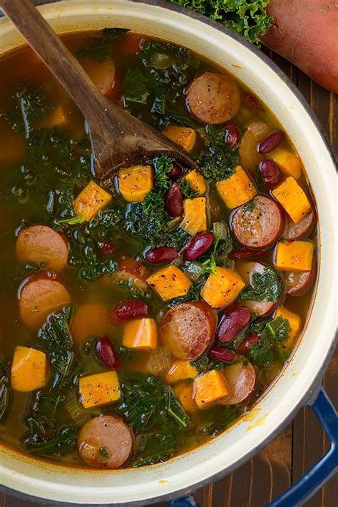 Turkey Sausage Kale And Sweet Potato Soup Cooking Classy