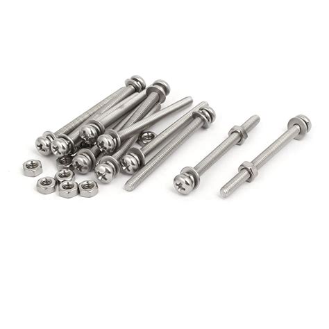 Sourcingmap M4x50mm 304 Stainless Steel Phillips Pan Head Bolt Screw