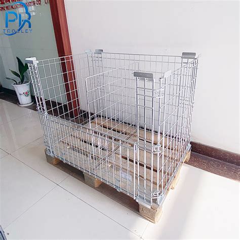 Collapsible Mesh Box Wire Cage Metal Bin Storage Container China Wire Mesh Pallet And Metal