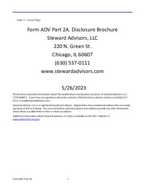 Fillable Online Form Adv Part A Disclosure Brochure Steward Advisors