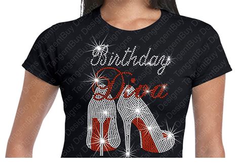 Birthday Diva Bling Shirt High Heel Birthday Shirt Entourage Etsy