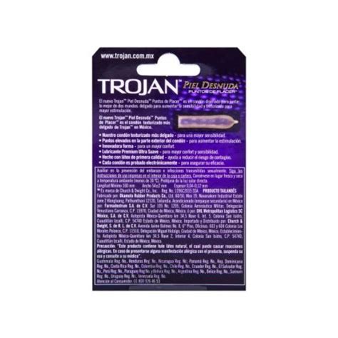 Trojan Piel Desnuda Puntos De Placer Caja Con 3 Preservativos Masculin