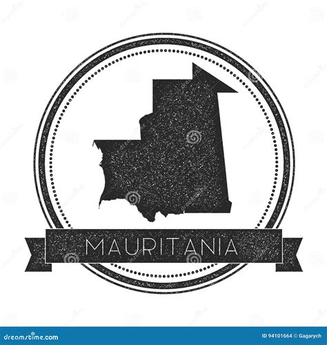 Retro Distressed Mauritania Badge With Map Stock Vector Illustration