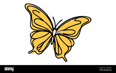 Butterfly In One Continuous Line Drawing Stock Vector Image Art Alamy