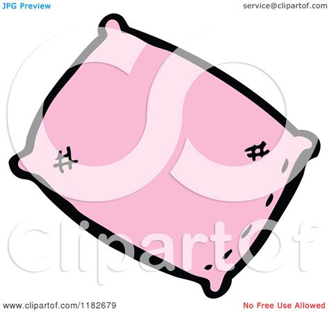 Cartoon Of A Pink Pillow Royalty Free Vector Illustration By