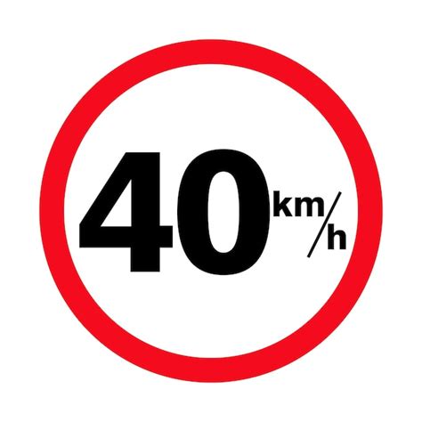 Premium Vector Isolated Road Maximum Speed Limit Sign 40 Km Per H