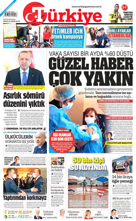 Türkiye Gazetesi Gazetesi 19 Ocak 2021 Salı