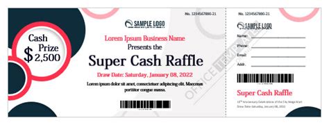 Best Free Raffle Ticket Templates Formats For Ms Word