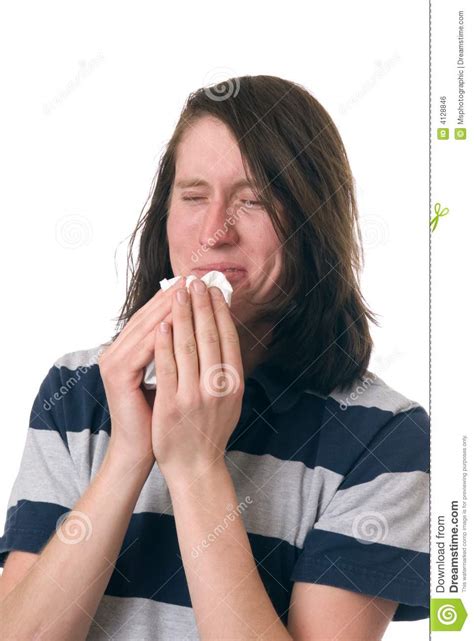 Sneeze Stock Photo Image Of Adult Cold Allergies Nose 4128846