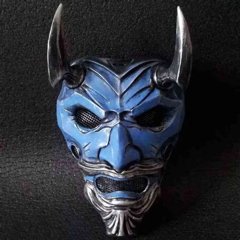 Latex Samurai Mask Japanische Cosplay Maske Soft Horror Gummi Anime Mask Halloween Kostüm