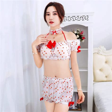 Women S Sexy Cosplay Lingerie Set Ruffle Baby Doll Teddy Outfit Bra An