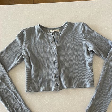 Nude Lucy Button Up Waffle Top Size L But More Like Depop