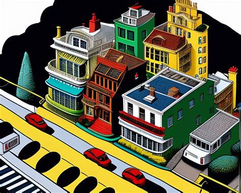 Lexica Maximalist Chaotic Lombard Street San Francisco Birds Eye