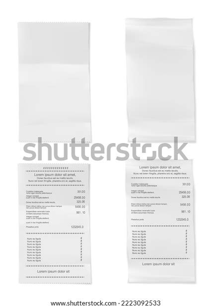 Vector Illustration Receipts Realistic Payment Paper Stock Vector