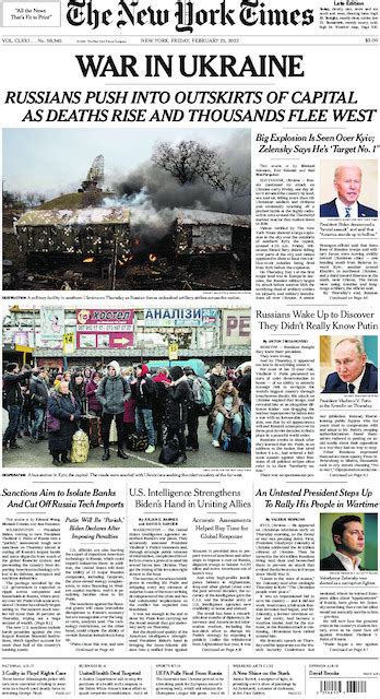 The New York Times in Print for Friday, Feb. 25, 2022 - The New York Times