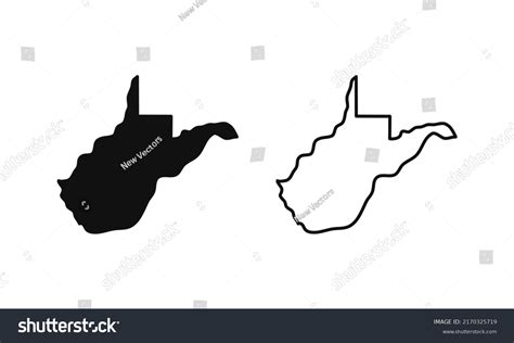 West Virginia Outline State Usa Map Stock Vector (Royalty Free ...