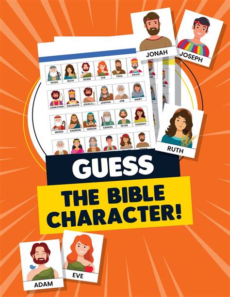 Guess The Bible Character Quiz Game On An Orange Background With