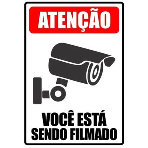 Adesivo Placa Aviso Aten O Sinaliza O Rea Monitorada Voc Esta Sendo